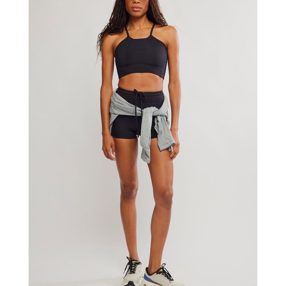 FP Movement by Free People tapped out set xs Black Ribbed Shorts and bra - Picture 9 of 16